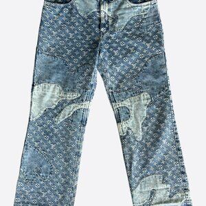 Louis Vuitton Nigo Blue Monogram Baggy Jeans